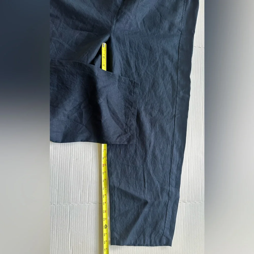 J. Jill Linen Pants Women's L Tall Blue‎ Pull On Crop NEW - Picture 5 of 9
